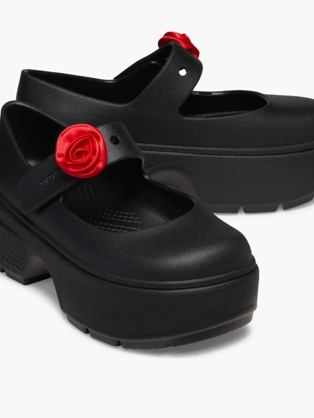 CROCS Stomps Rosette Mary Jane Flats - Size 9
